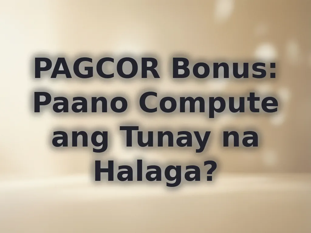 PAGCOR Bonus: Paano Compute ang Tunay na Halaga?